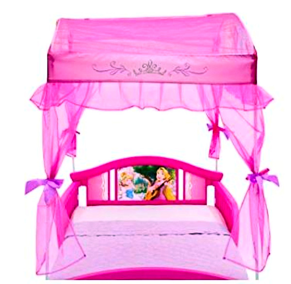 Canopy Toddler Bed Disny Princess Little Girls Side Rails New Pink