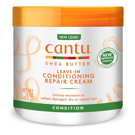 Cantu Shea Butter Leave-In Conditioning Repair Cream, No Drying Alcohol or Silicones, 16 oz