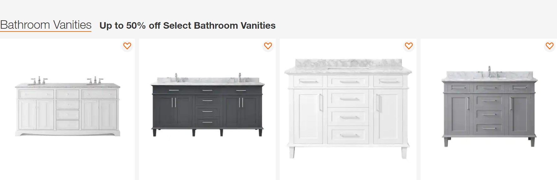 Save BIG On Vanities at Home Depot!   TODAY ONLY!