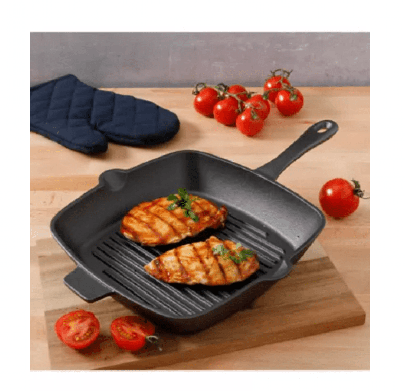 Addlestone 10 Inch Square Pre Seasoned Cast Iron Grill Pan $10 TODAY ONLY!
