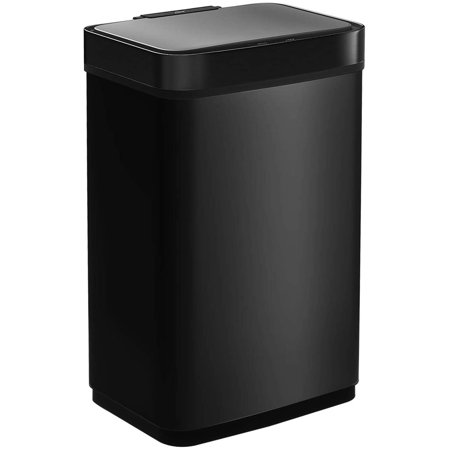Caynel Rectangular Touchless Sensor Kitchen Trash Can, Stainless Steel, 13 Gallon