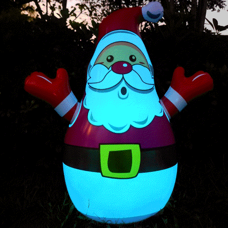 Cbcbtwo 31.5 Inch Christmas Inflatables Santa, Funny Blow Up Christmas Santa Inflatables Decoration with LED Color Changing Light, for Christmas Decorations Indoor Outdoor Yard Garden Decor Ornaments