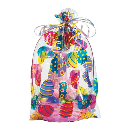 Cellophane Easter Basket Bags (12Pc) - Party Supplies - 12 Pieces