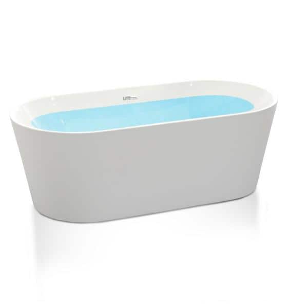 Chand 5.58 ft. Acrylic Flatbottom Non-Whirlpool Bathtub in White
