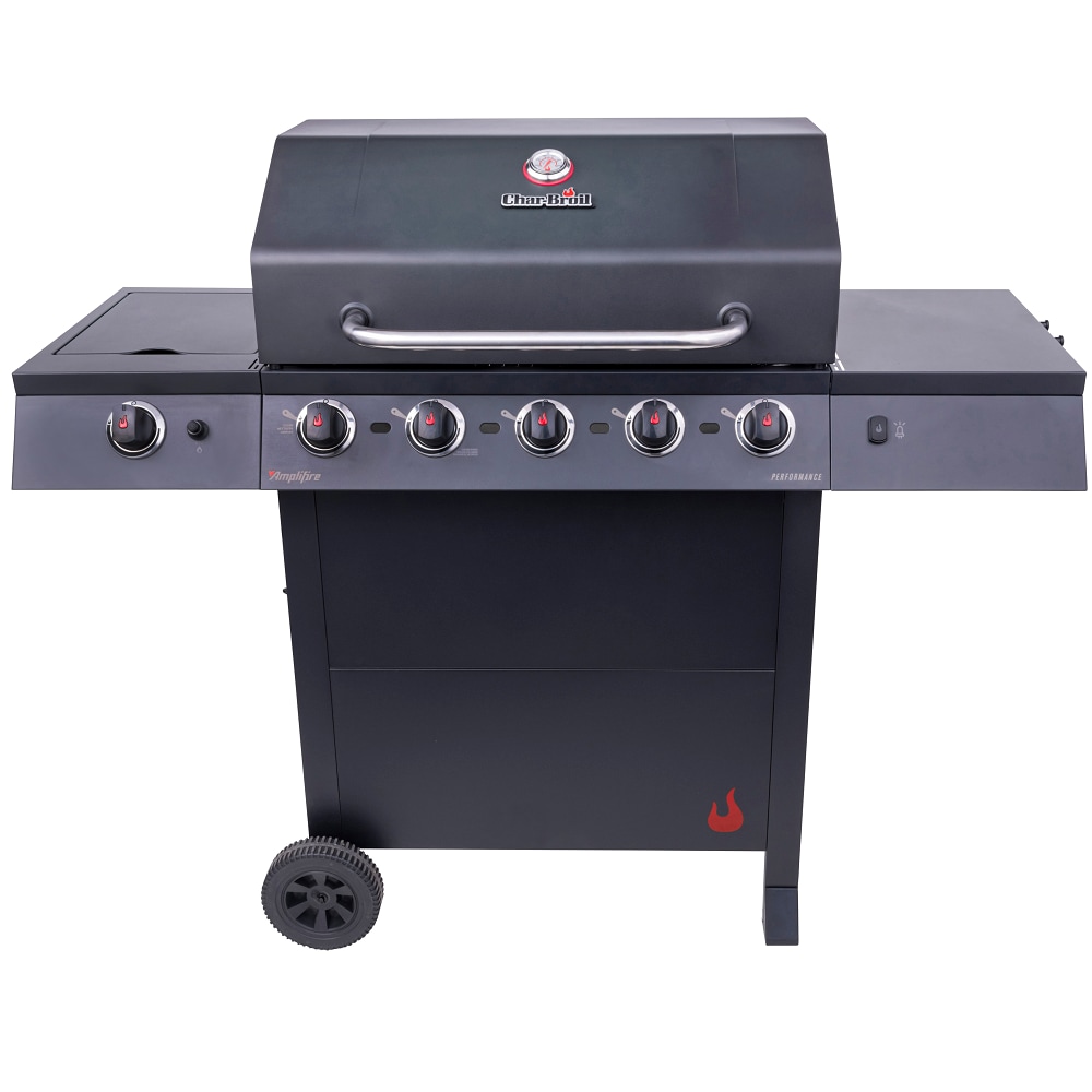 Char-Broil Amplifire Performance Series Stealth Gray 5-Burner Liquid Propane Gas Grill with 1 Side Burner