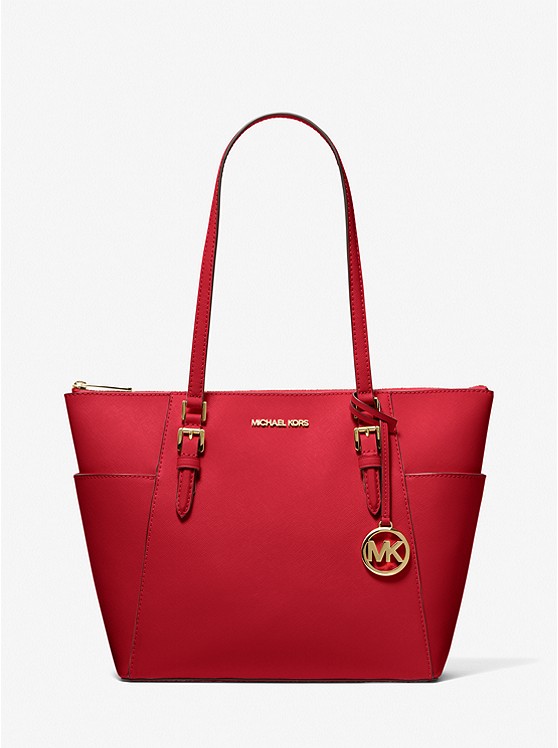Charlotte Large Saffiano Leather Top-Zip Tote Bag on Sale At Michael Kors