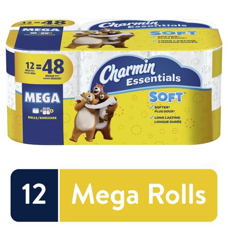 Charmin Essentials Soft Toilet Paper, 12 Mega Rolls