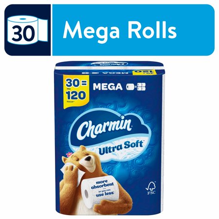 Charmin Ultra Soft Toilet Paper, 30 Mega Rolls
