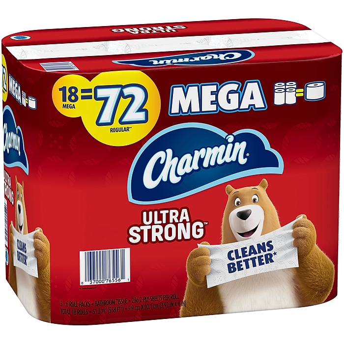 Charmin Ultra Strong Mega 2-Ply Toilet Paper, White, 264 Sheets, 18 Rolls/Pack (52084)