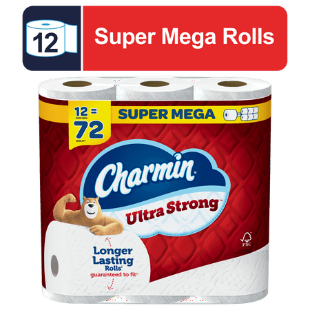 Charmin Ultra Strong Toilet Paper, 12 Super Mega Rolls