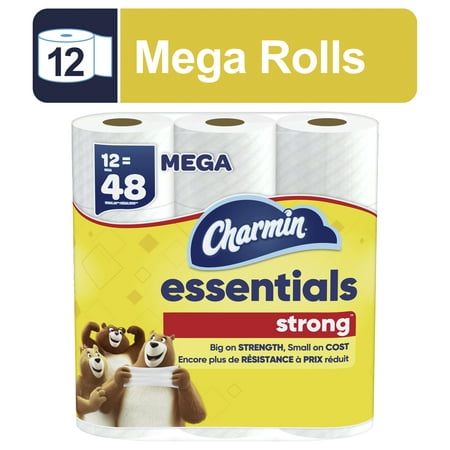 Charmin Essentials Strong Toilet Paper, 12 Mega Rolls - WALMART