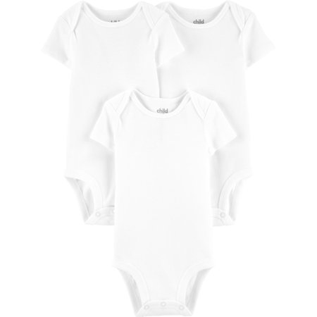 Child of Mine by Carter's Baby Boys' & Girls' Short Sleeve Bodysuits, 3 Pack (Preemie-18M)