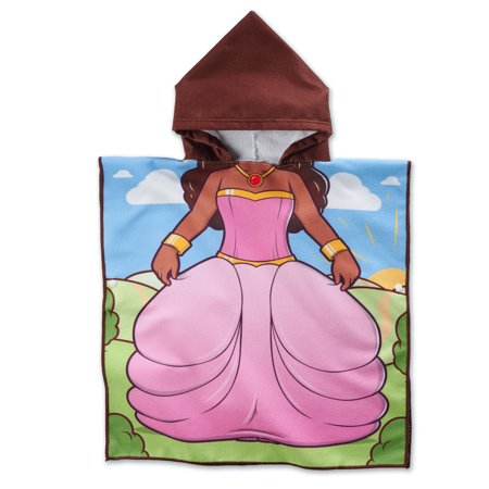 Children's Princess Hooded Towel for Pool, Beach and Bath Multicultural Characters
