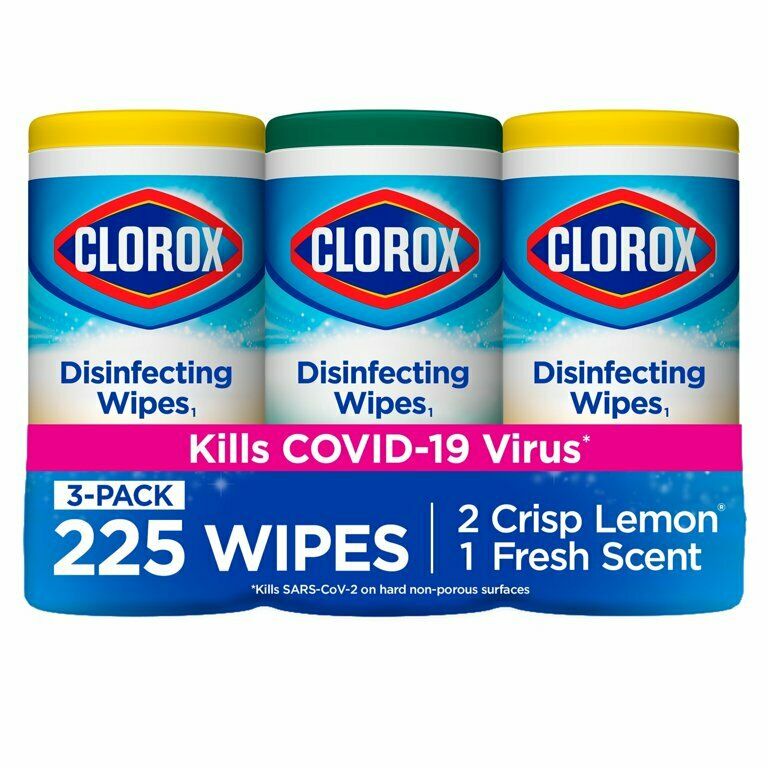 Clorox Disinfecting Multi-Surface Wipes 225 Count Value Pack 3 packs kills
