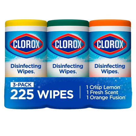 Clorox Disinfecting Wipes (225 Count Value Pack), Bleach Free Cleaning Wipes - 3 Pack - 75 Count Each
