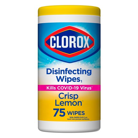 Clorox Disinfecting Wipes, Bleach Free Cleaning Wipes, Crisp Lemon, 75 Count