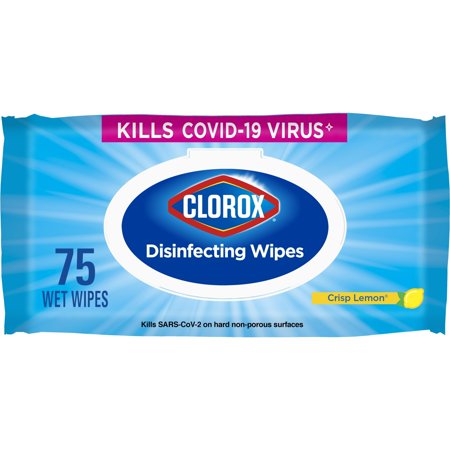 Clorox Disinfecting Wipes, Crisp Lemon - 1 Soft Pack - 75 Wipes