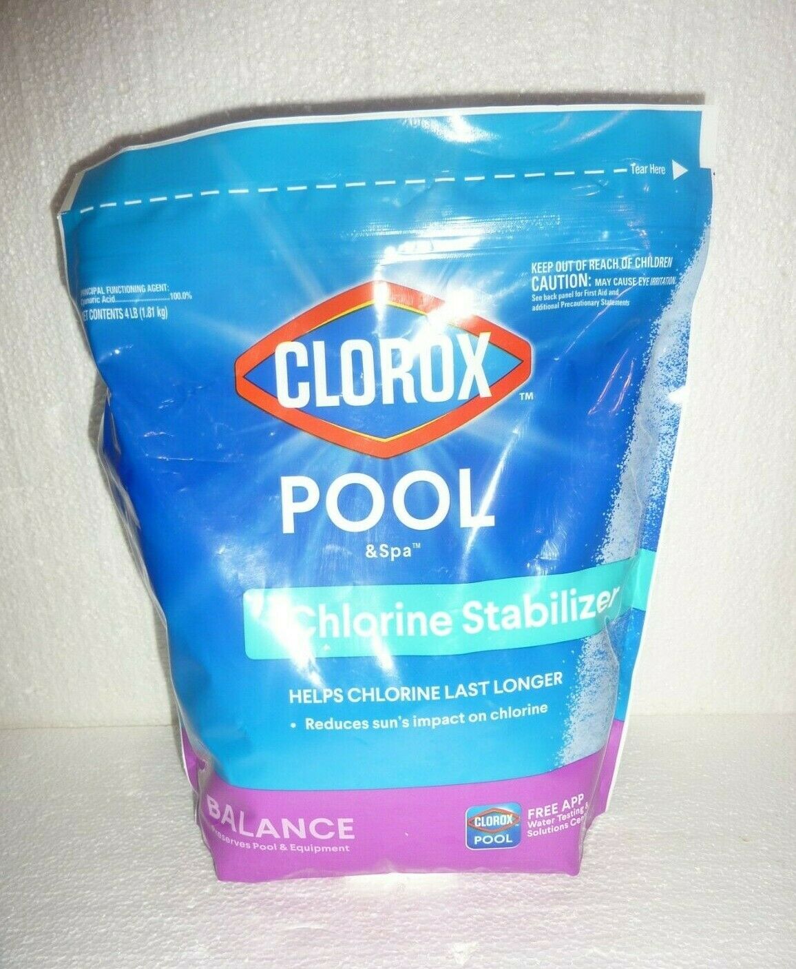 CLOROX Pool & Spa 12004CLX Chlorine Stabilizer 4 lb