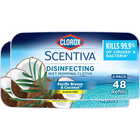Clorox Scentiva Disinfecting Wet Mopping Cloths, Pacific Breeze & Coconut, 48 ct On Sale At Walmart