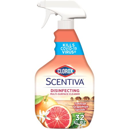 Clorox Scentiva Multi Surface Cleaner Spray, Bleach Free, Tahitian Grapefruit Splash, 32 Ounces