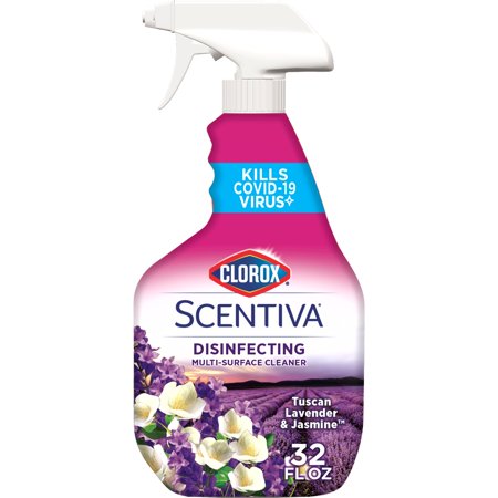 Clorox Scentiva Multi Surface Cleaner, Spray Bottle, Tuscan Lavender and Jasmine, 32 oz