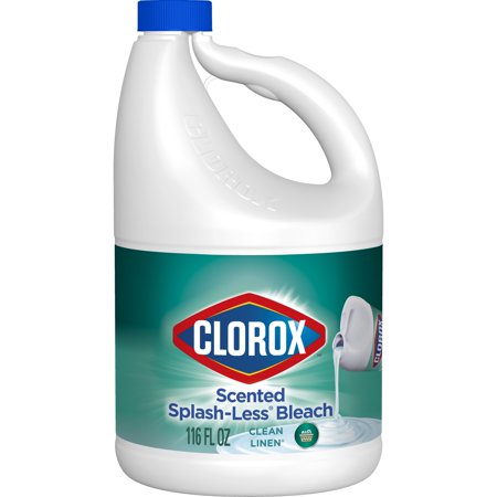 Clorox Splash-Less Liquid Bleach, Clean Linen Scent, 116 oz Bottle