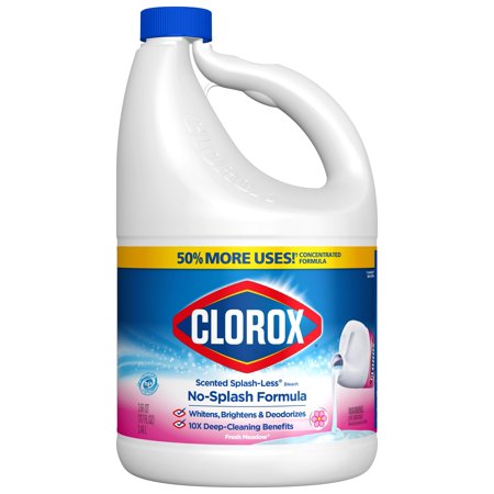 Clorox Splash-Less Liquid Bleach, Fresh Meadow - 117 Ounce Bottle