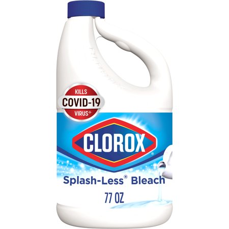 Clorox Splash-Less Liquid Bleach, Regular (Concentrated Formula) 77 Ounce