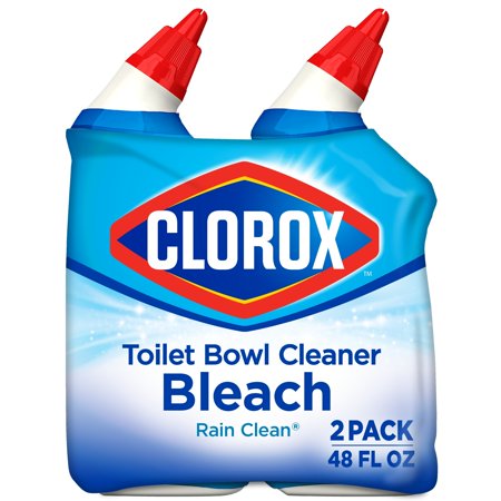 Clorox Toilet Bowl Cleaner with Bleach, Rain Clean - 24 Ounce, 2 Count