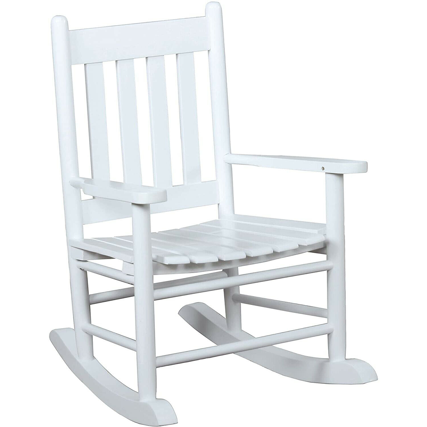 Coaster Home Furnishings Slat Back Wooden White Rocking Chair