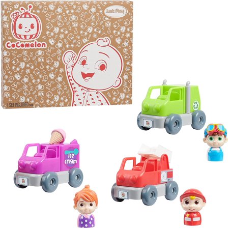 CoComelon Build A Vehicle Playset, Includes 3 Vehicle Sets, Styles May Vary, by Just Play