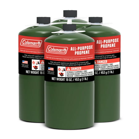 Coleman All Purpose Propane Gas Cylinder 16 oz, 4-Pack