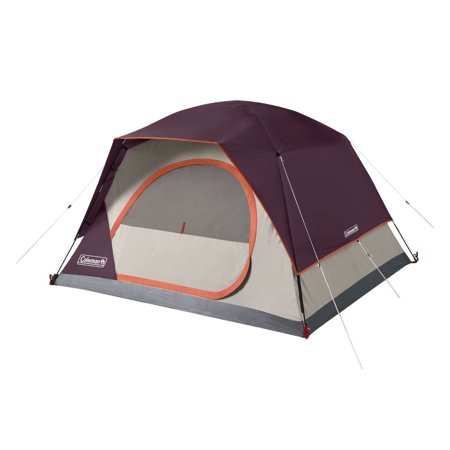 Coleman Skydome 4 Person WeatherTec Outdoor Camping Tent, Blackberry