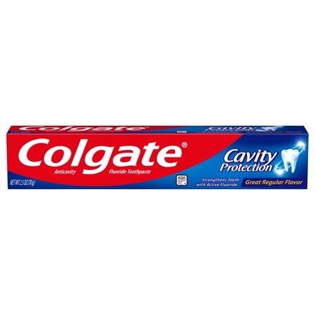 Colgate Cavity Protection Regular Flavor Anticavity Fluoride Toothpaste, 2.5 oz