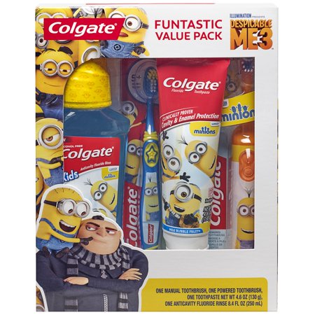 Colgate Kids Toothbrush, Toothpaste, Mouthwash Gift Set - Minions