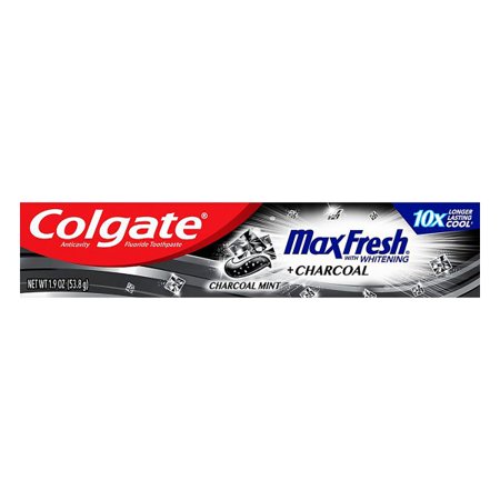 Colgate MaxFresh With Whitening Charcoal Mint 10x Longer Lasting Cool 1.9oz 4pack