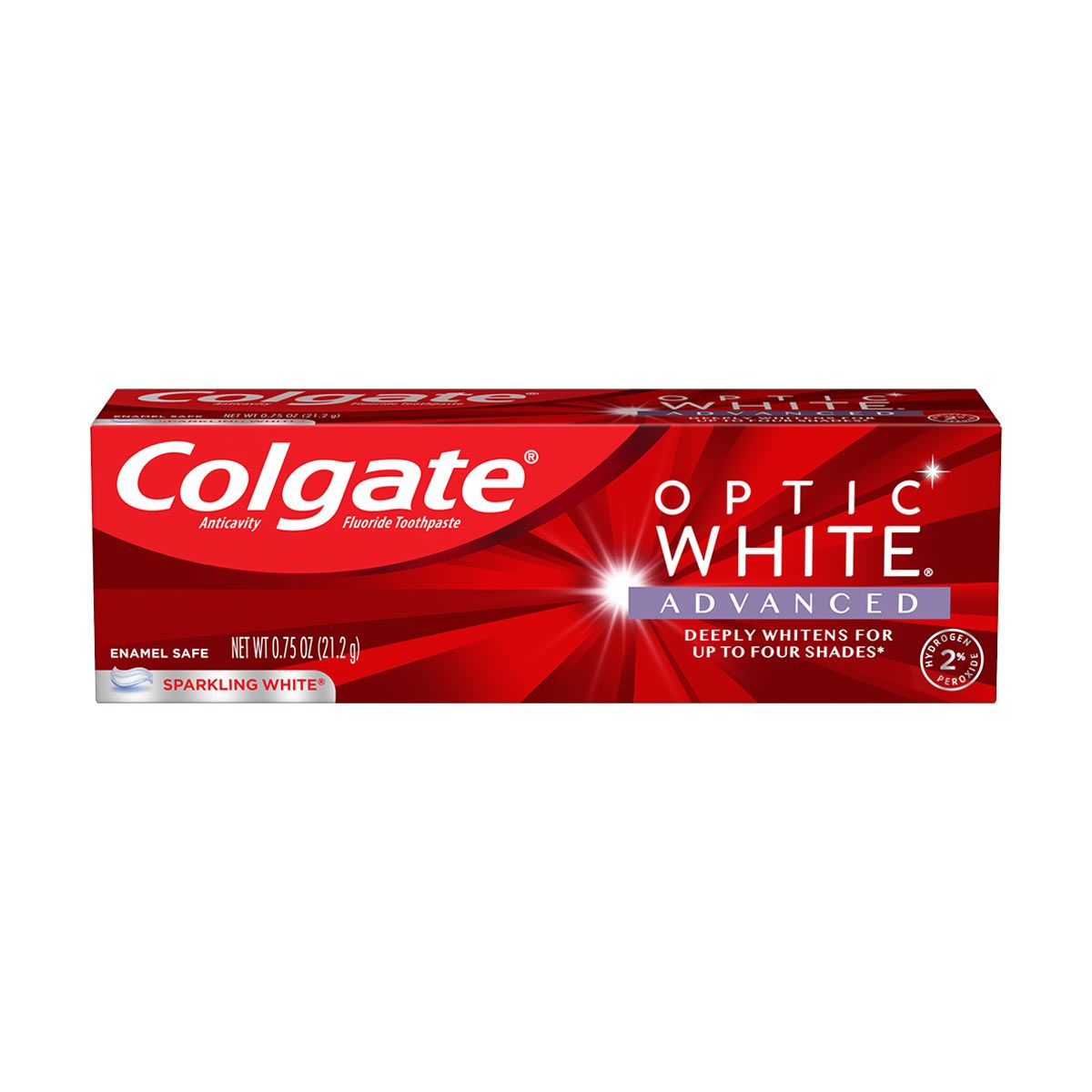 Colgate Optic White Advanced Teeth Whitening Toothpaste, Sparkling White - 0.75 ounce on Sale At Dollar General