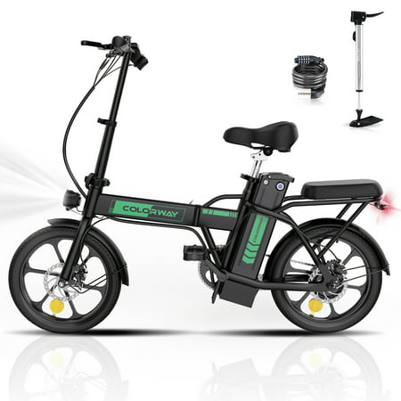 Colorway Electric Bike,500W/8.4Ah/36V Removable Battery E Bike, Electric Foldable Pedal Assist E-Bicycle,19.9Mph Bicycle For Teenager And Adults Bk5M