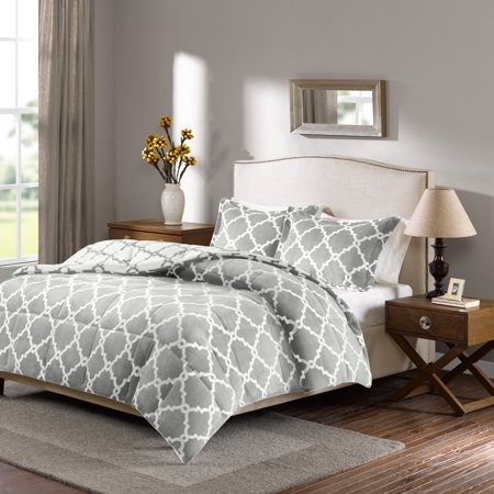 Comfort Classics Alston Reversible Plush Comforter Mini Set, Twin, Grey