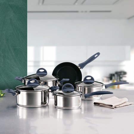 Complete Cuisine 9 Piece Ceramic & Stainless Steel Cookware Set