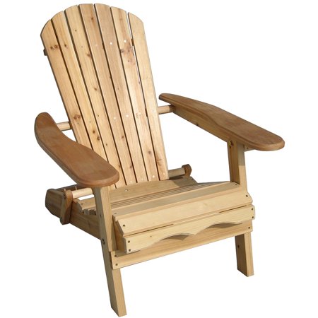 Contemporary Home Living Folding Wood Adirondack Chair - Beige