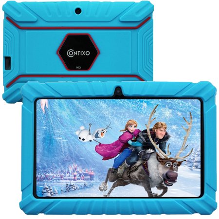 Contixo 7 inch Kids Tablet 2GB RAM 32GB WiFi Android 10.0 Tablet For Kids Bluetooth Parental Control Pre-Installed Learning Tablet Apps for Toddlers Children Kid-Proof Protective Case, V9-2 Blue