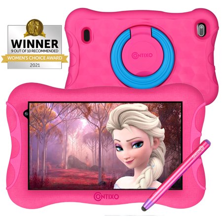 Contixo V10+ Pink 7" Kids Wi-Fi Android 10 2GB RAM 32GB ROM Tablet, Pink