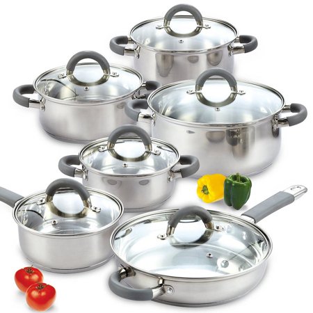 Cook N Home 12-Pieces Stainless Steel Cookware Set