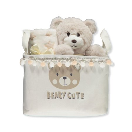 Cookies Zak & Zoey Unisex Baby 3 Piece Gift Set With Plush Stuffed Animal, Canvas Storage Basket, And Plush Blanket