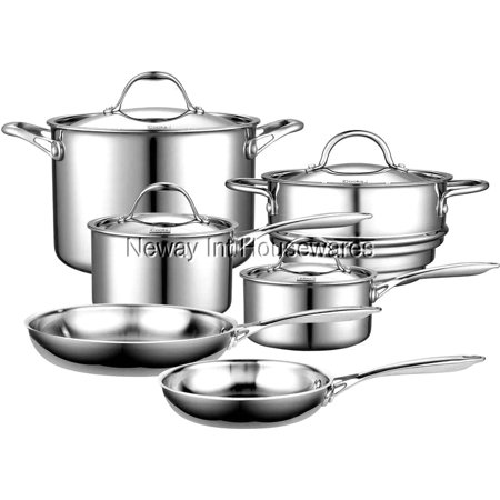 Cooks Standard 10-Piece Cookware Set Multi-Ply Clad Stainless-Steel
