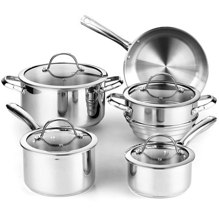 Cooks Standard Classic Stainless Steel 9 Piece Cookware Set