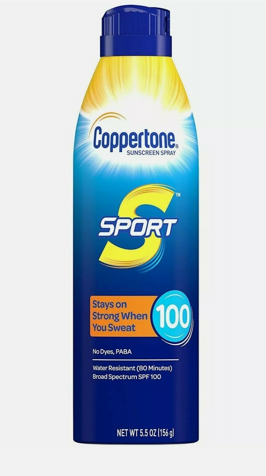 Coppertone Sport Sunscreen Spray 5.5 Oz SPF 100