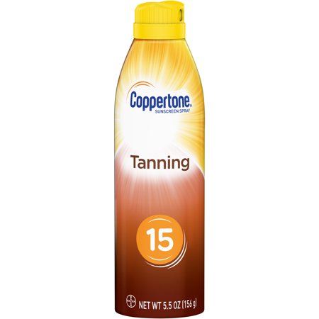 Coppertone Tanning Defend & Glow Sunscreen Spray SPF 15, 5.5 OZ