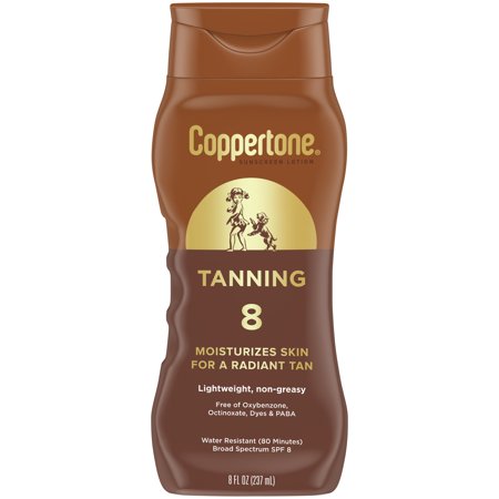 Coppertone Tanning Sunscreen Lotion, SPF 8 Broad Spectrum Sunscreen, 8 Fl Oz